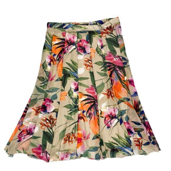 Elementz Midi Skirt Womens L Colorful Floral Flowy Bohemian Costal Core Beachy - Picture 1 of 12